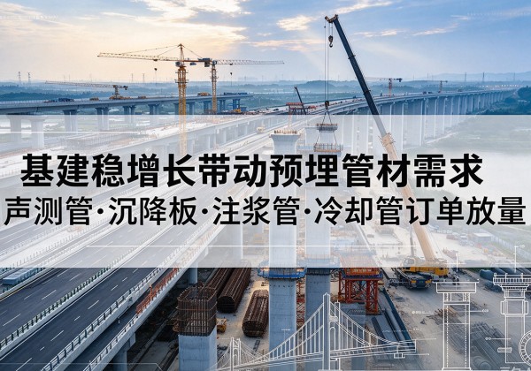 大同基建稳增长带动预埋监测管材需求，声测管、沉降板、注浆管订单持续放量